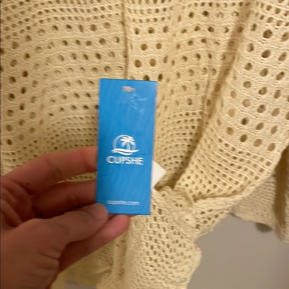 Cupshe bathing suit coverup Cream Knit  small - Picture 2 of 4